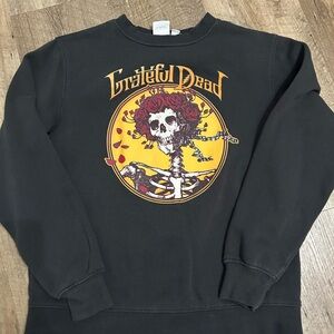 Grateful Dead Black Sweatshirt with Yellow and Red Skull Design